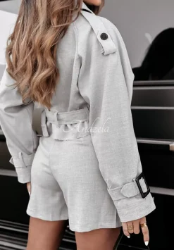 Krotka Marynarka Elite Elegance Jasnoszara