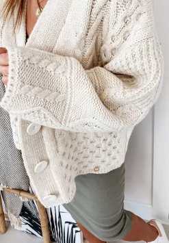 Krotki Kardigan Oversize Cocomore More Ecru