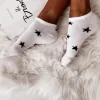 Krotkie Skarpetki We Wzory Star Biale