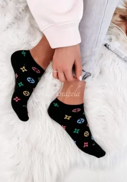 Krotkie Skarpetki We Wzory Loui Color Czarne
