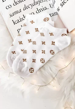 Krotkie Skarpetki We Wzory Loui Biale