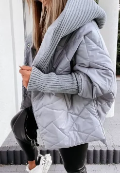 Kurtka Oversize Z Kapturem Sancha Szara