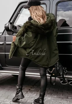 Kurtka Parka Z Futerkiem Megan Khaki