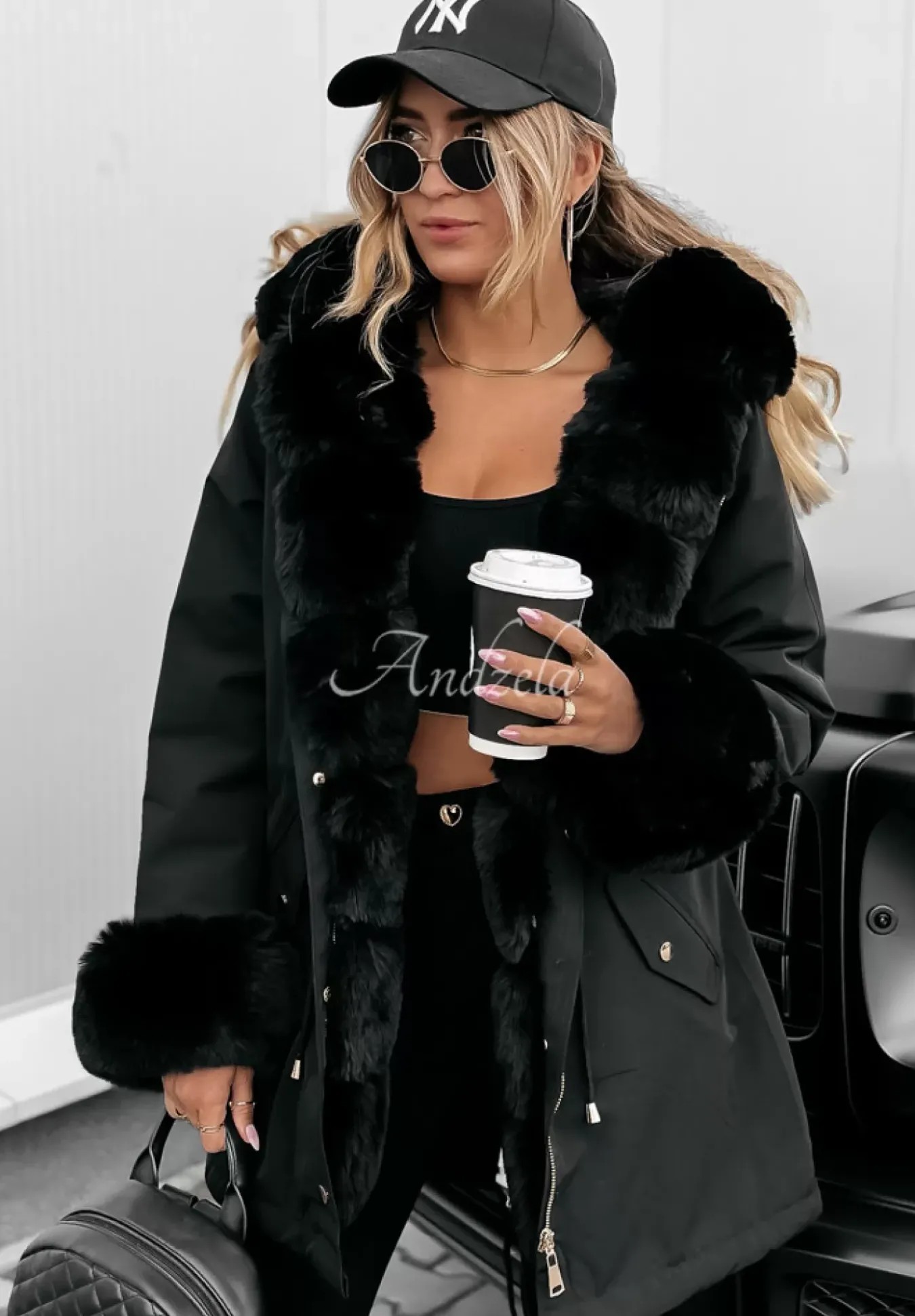Kurtka Parka Z Futerkiem Stay Warm Czarna