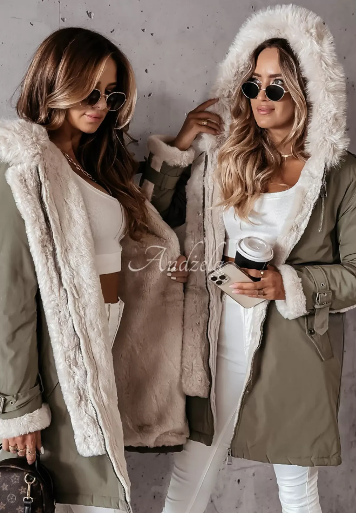 Kurtka Parka Z Futerkiem Keep It Cozy Khaki