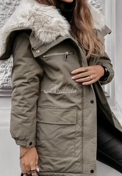 Kurtka Parka Z Futerkiem Cool Time Khaki