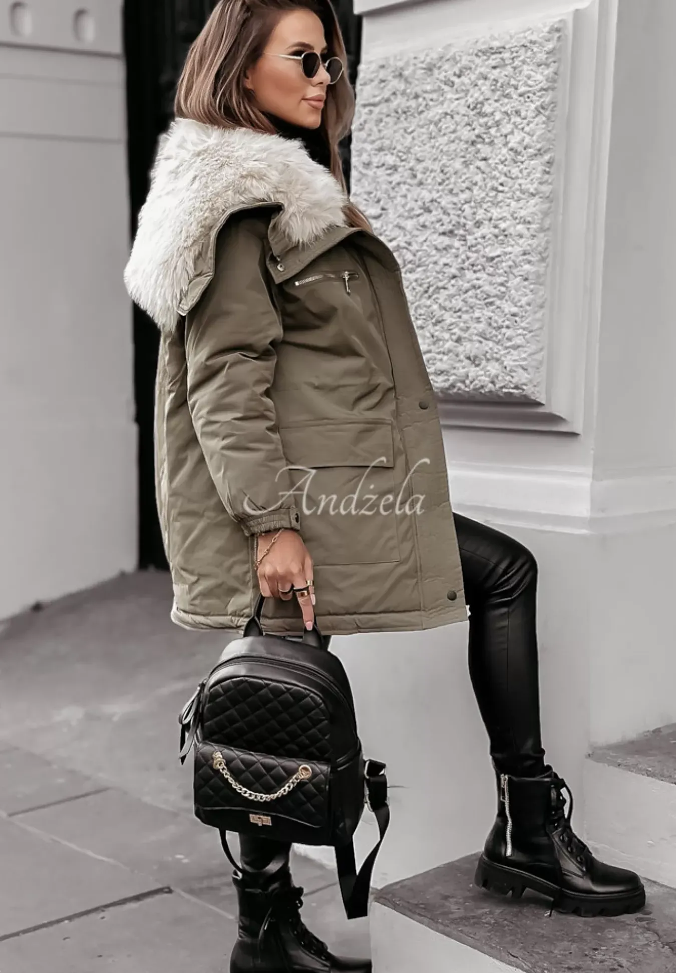 Kurtka Parka Z Futerkiem Cool Time Khaki