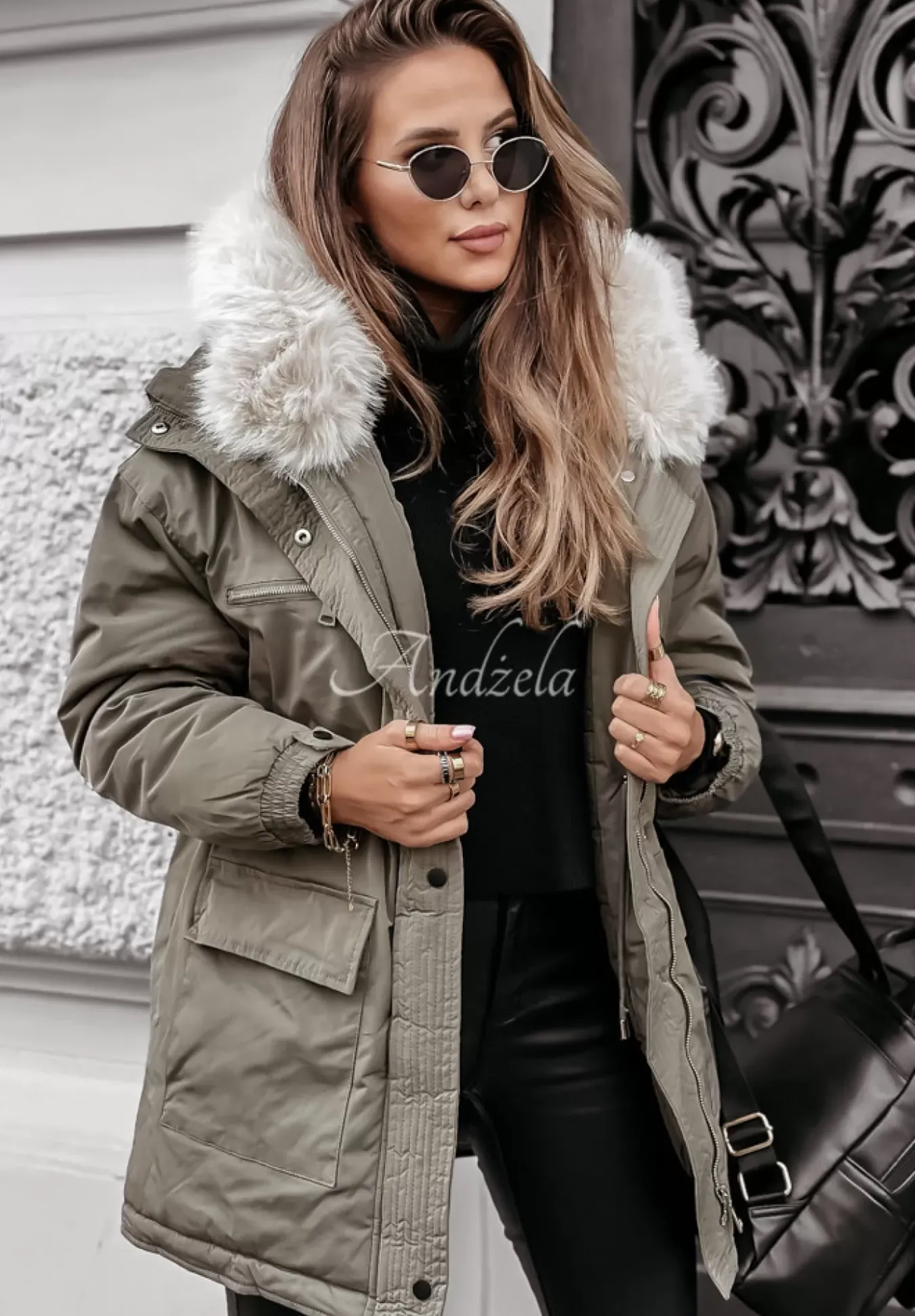 Kurtka Parka Z Futerkiem Cool Time Khaki