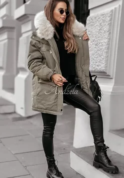 Kurtka Parka Z Futerkiem Cool Time Khaki