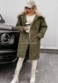 Kurtka Parka Z Futerkiem Kira Khaki