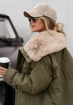 Kurtka Parka Z Futerkiem Kira Khaki