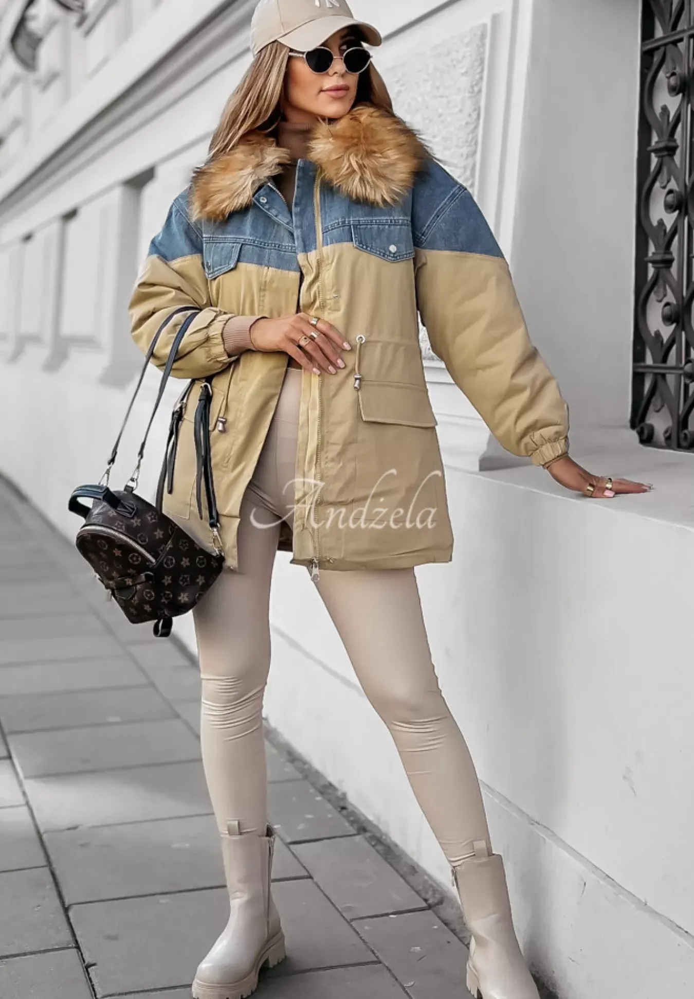 Kurtka Parka Z Futerkiem Celebrating Fall Camelowa