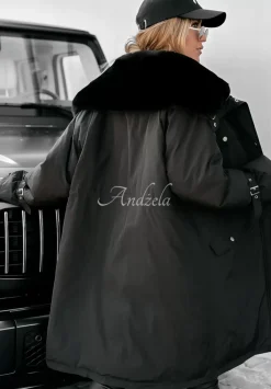 Kurtka Parka Z Futerkiem Kira Czarna
