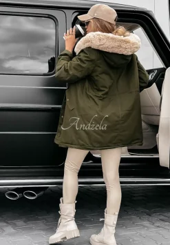 Kurtka Parka Z Futerkiem Carlow Khaki