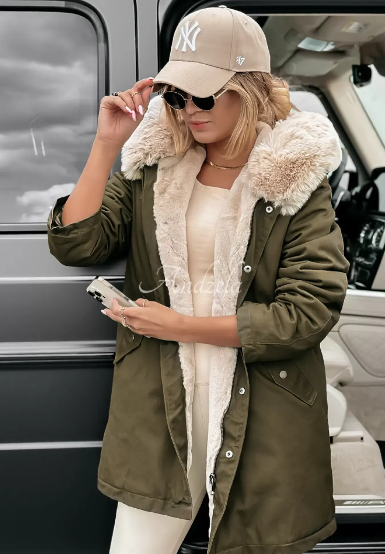 Kurtka Parka Z Futerkiem Carlow Khaki