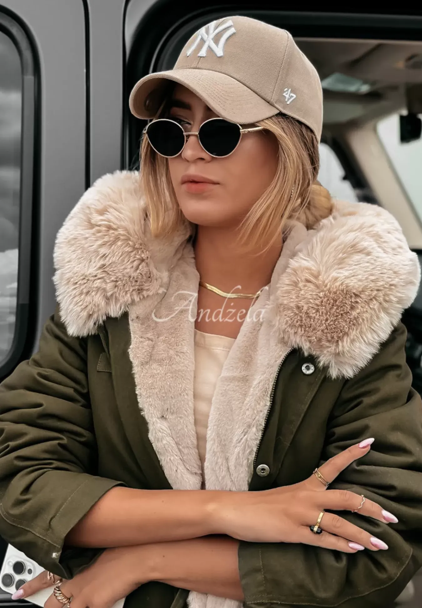 Kurtka Parka Z Futerkiem Carlow Khaki