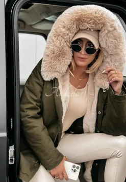 Kurtka Parka Z Futerkiem Carlow Khaki