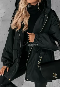 Kurtka Parka Z Kapturem Changing Seasons Czarna