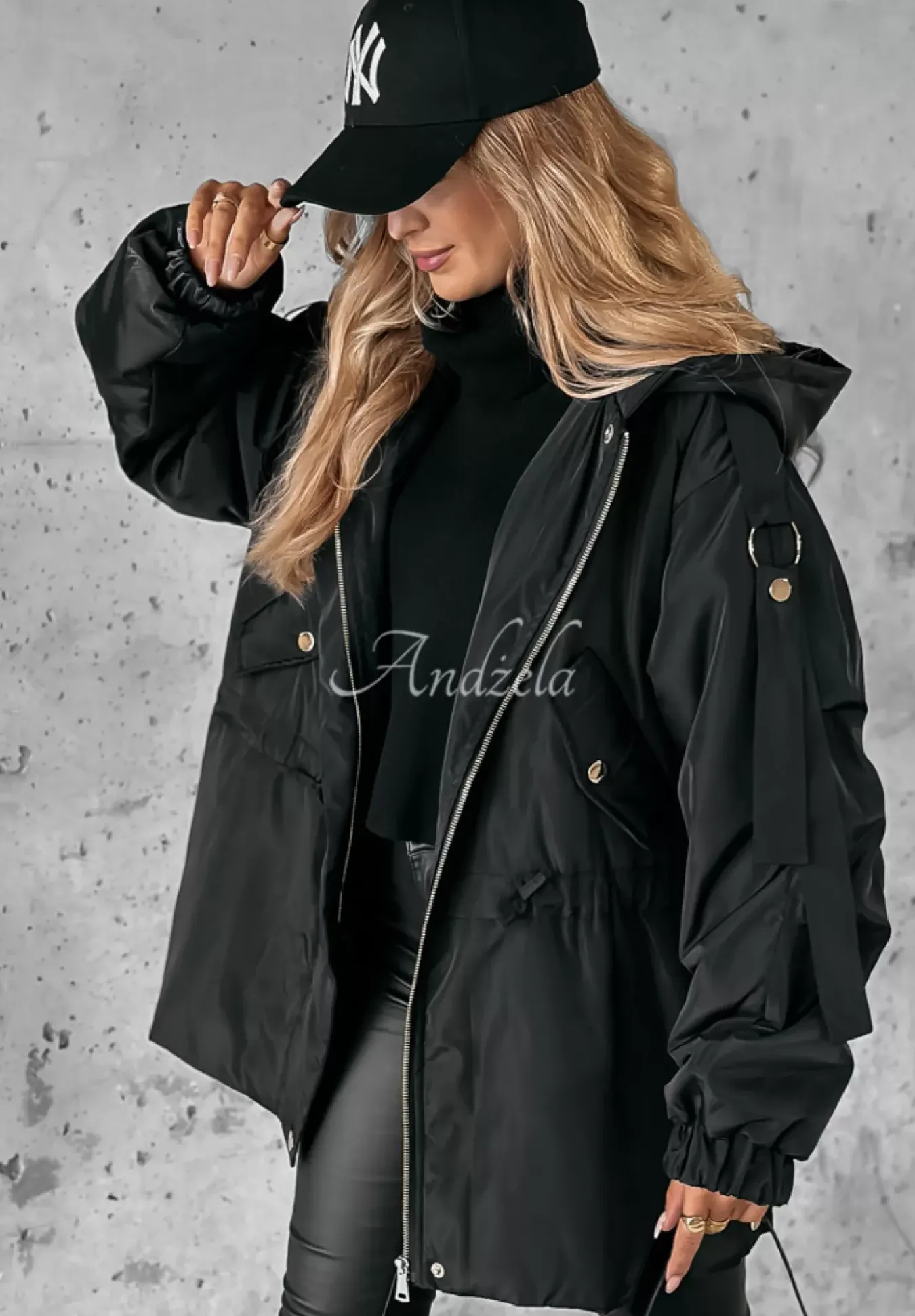 Kurtka Parka Z Kapturem Changing Seasons Czarna