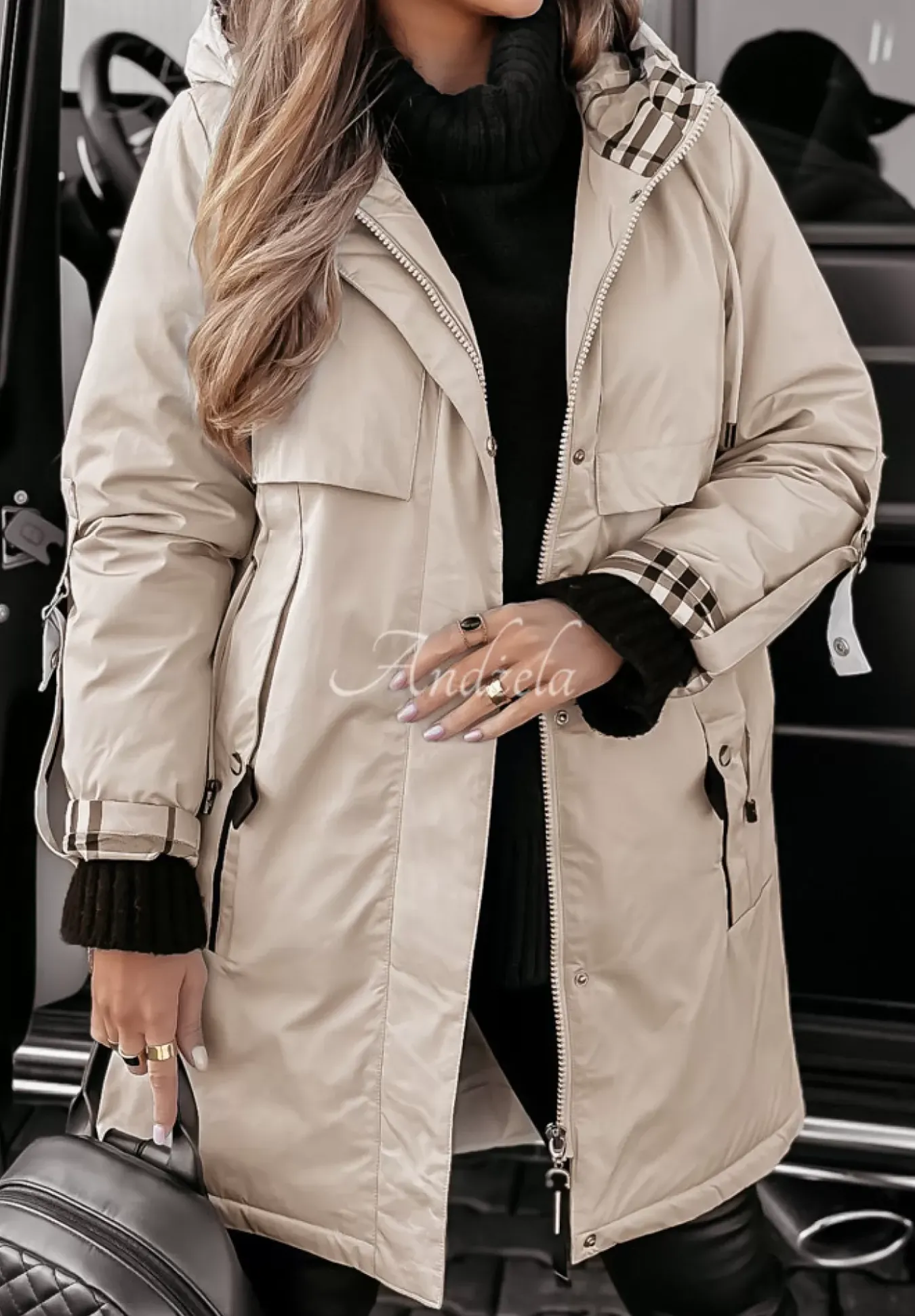 Kurtka Parka Z Kapturem Windy Willow Bezowa
