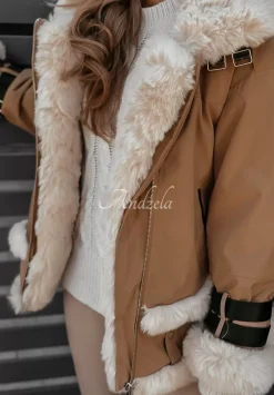 Kurtka Z Futerkiem Cold Of Winter Camelowa