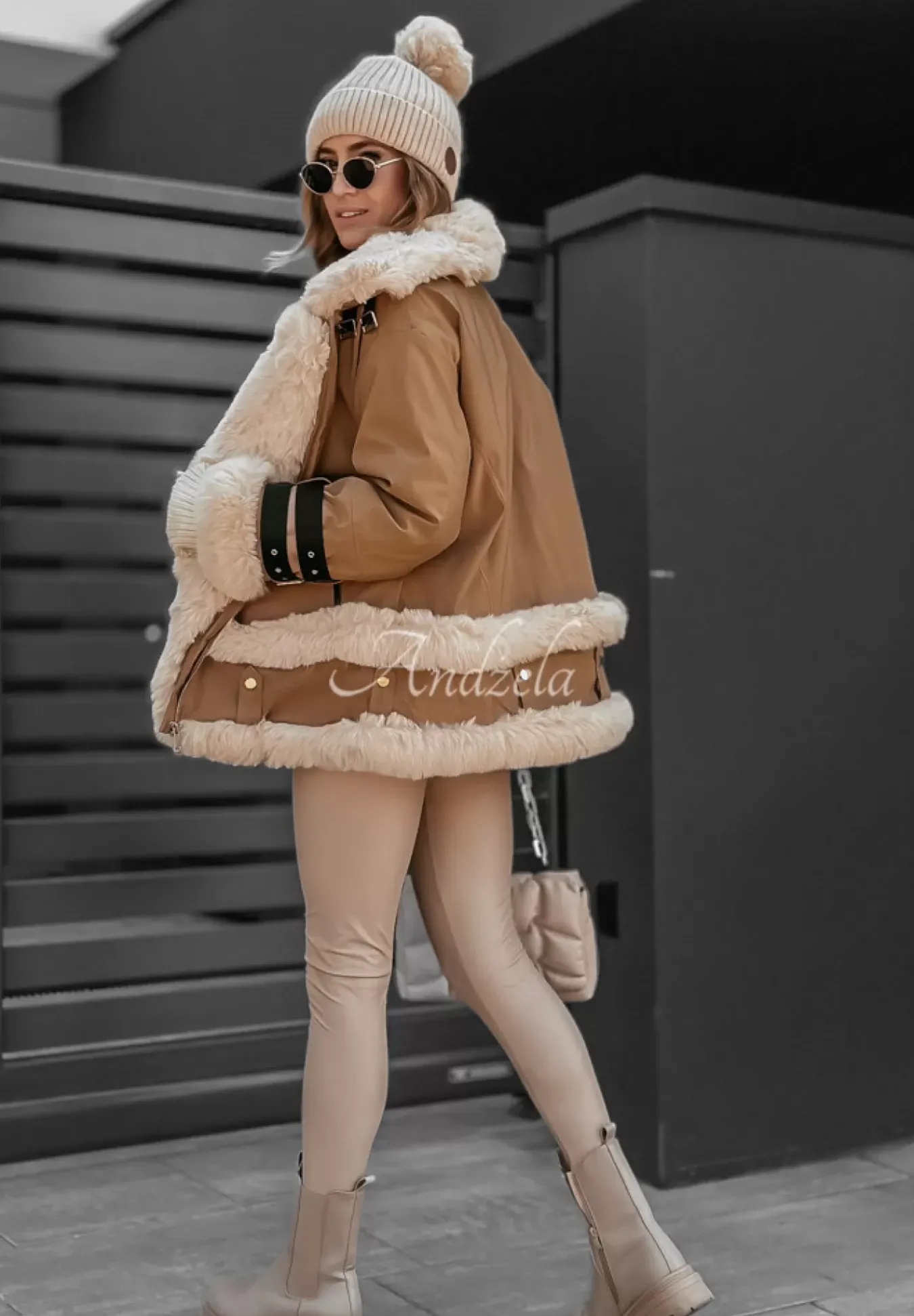 Kurtka Z Futerkiem Cold Of Winter Camelowa