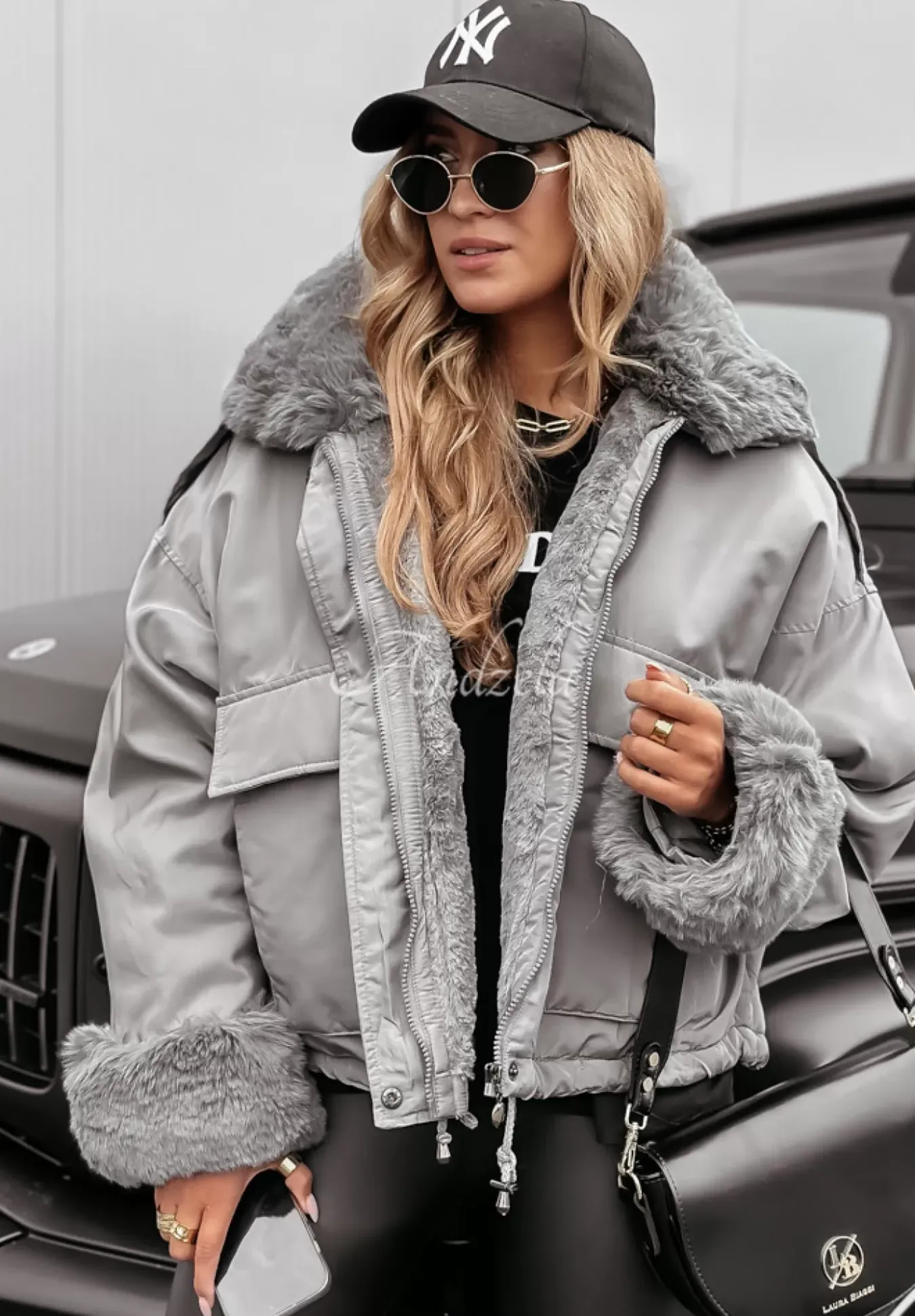 Kurtka Z Futerkiem Sparkling Snow Szara