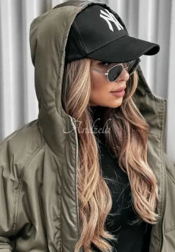 Kurtka Z Kapturem I Kieszaniami Hello Fall Khaki