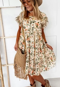 Kwiecista Sukienka Bellarose Bezowa
