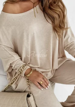 Lekki Sweter Oversize Luxury Comfort Bezowy