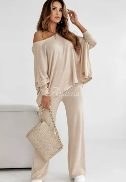 Lekki Sweter Oversize Luxury Comfort Bezowy