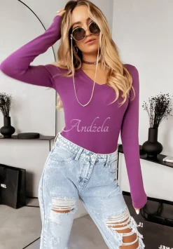 Lekki Sweter Selavi Fioletowy