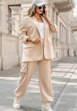 Marynarka Oversize Smart Styling Bezowa