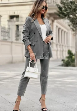 Marynarka W Paski Nothing But Class Szara