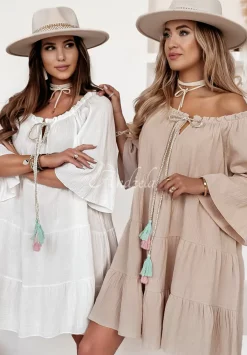 Muslinowa Sukienka Z Falbankami This Summer Ecru