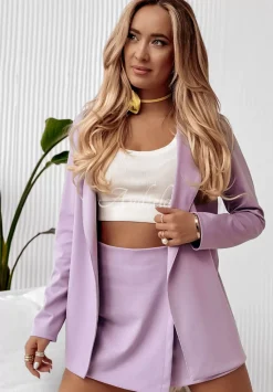 Niezapinana Marynarka Sporty Liliowa