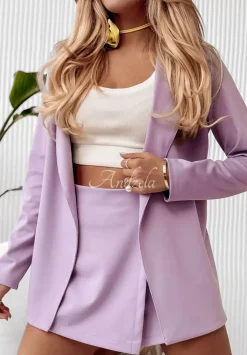 Niezapinana Marynarka Sporty Liliowa