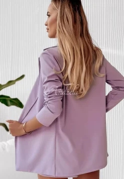 Niezapinana Marynarka Sporty Liliowa