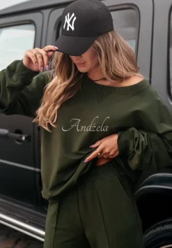 Oversizowa Bluza Z Marszczeniami Be Still Khaki