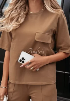 Oversizowy T-Shirt Be Still Camelowy
