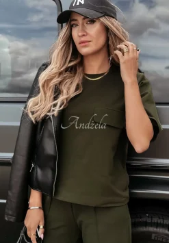 Oversizowy T-Shirt Be Still Khaki