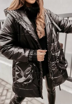 Pikowana Kurtka Oversize Berrani Czarna