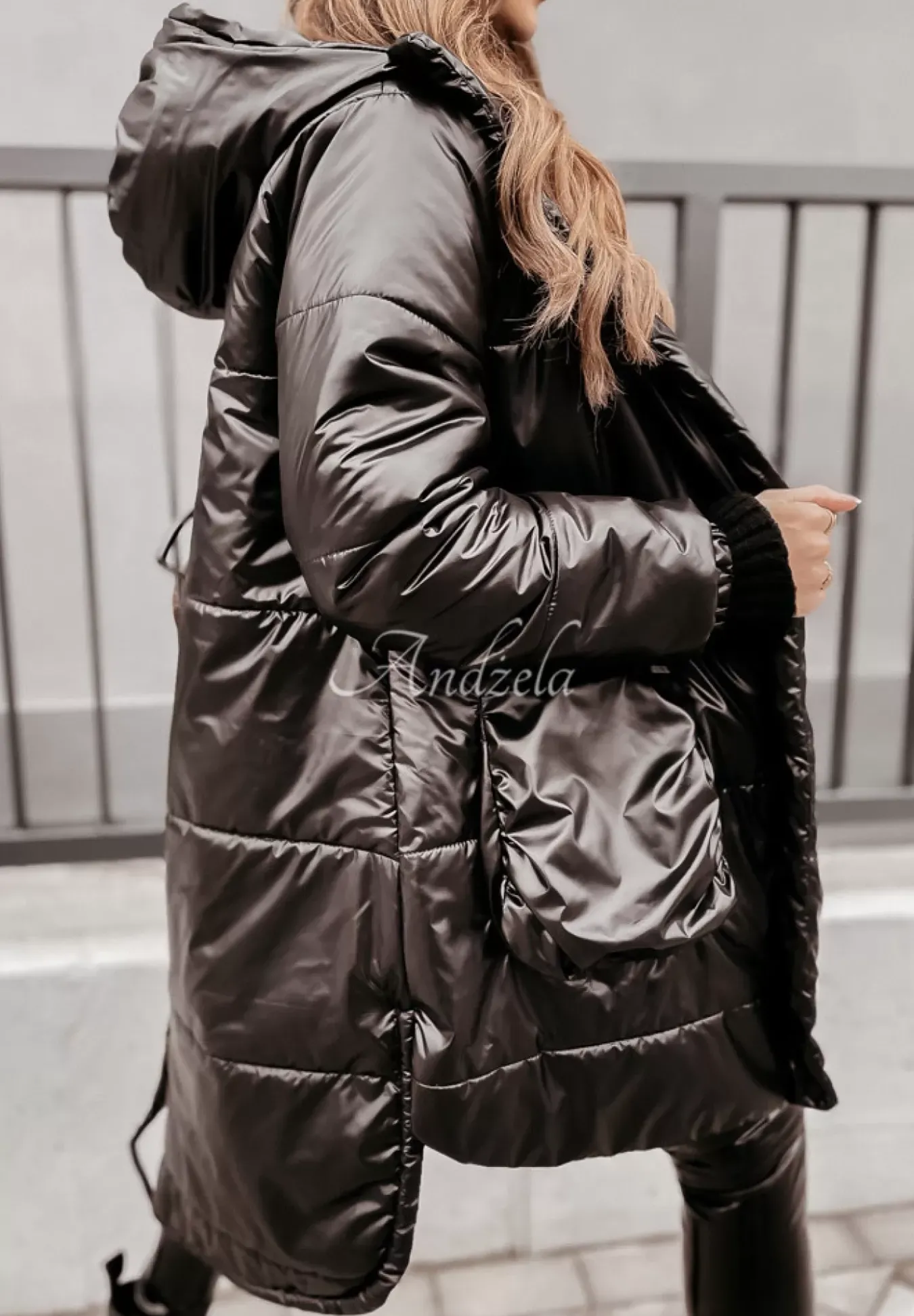 Pikowana Kurtka Oversize Berrani Czarna
