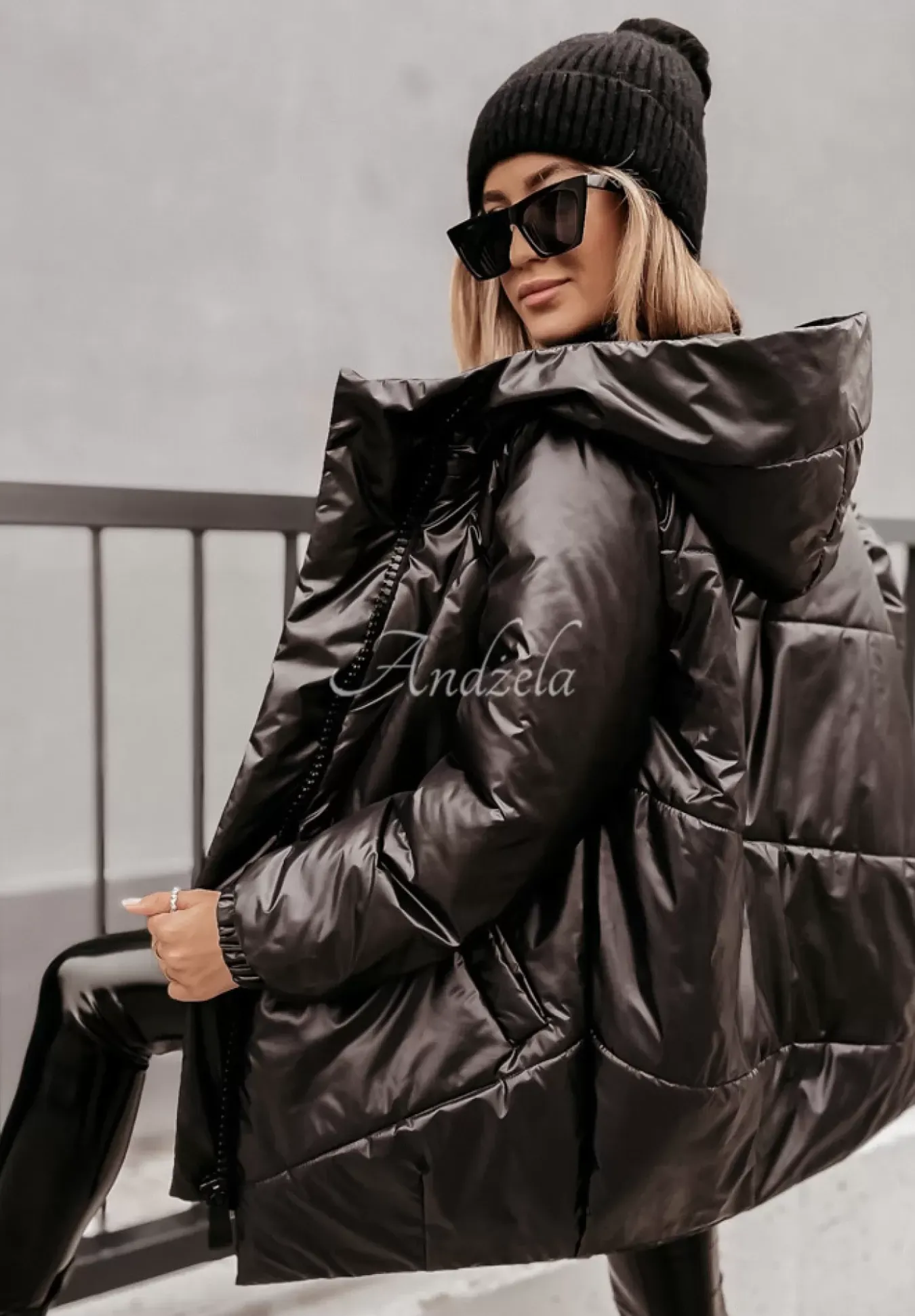 Pikowana Kurtka Oversize Rickerby Czarna