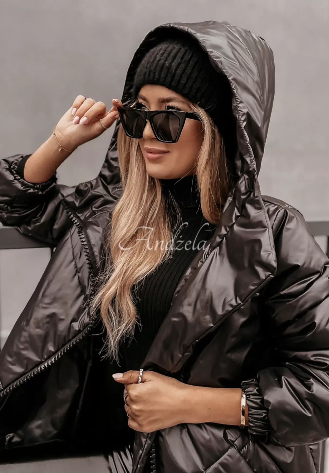 Pikowana Kurtka Oversize Rickerby Czarna
