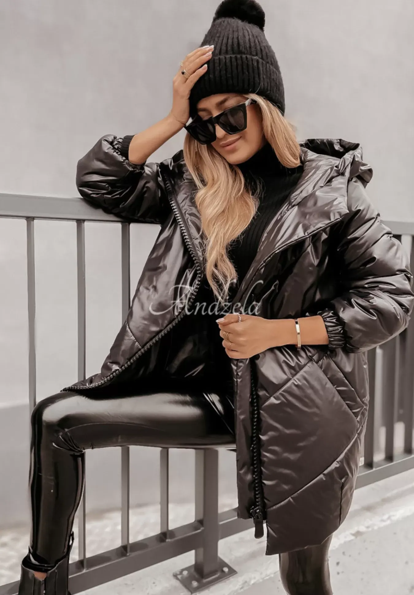 Pikowana Kurtka Oversize Rickerby Czarna