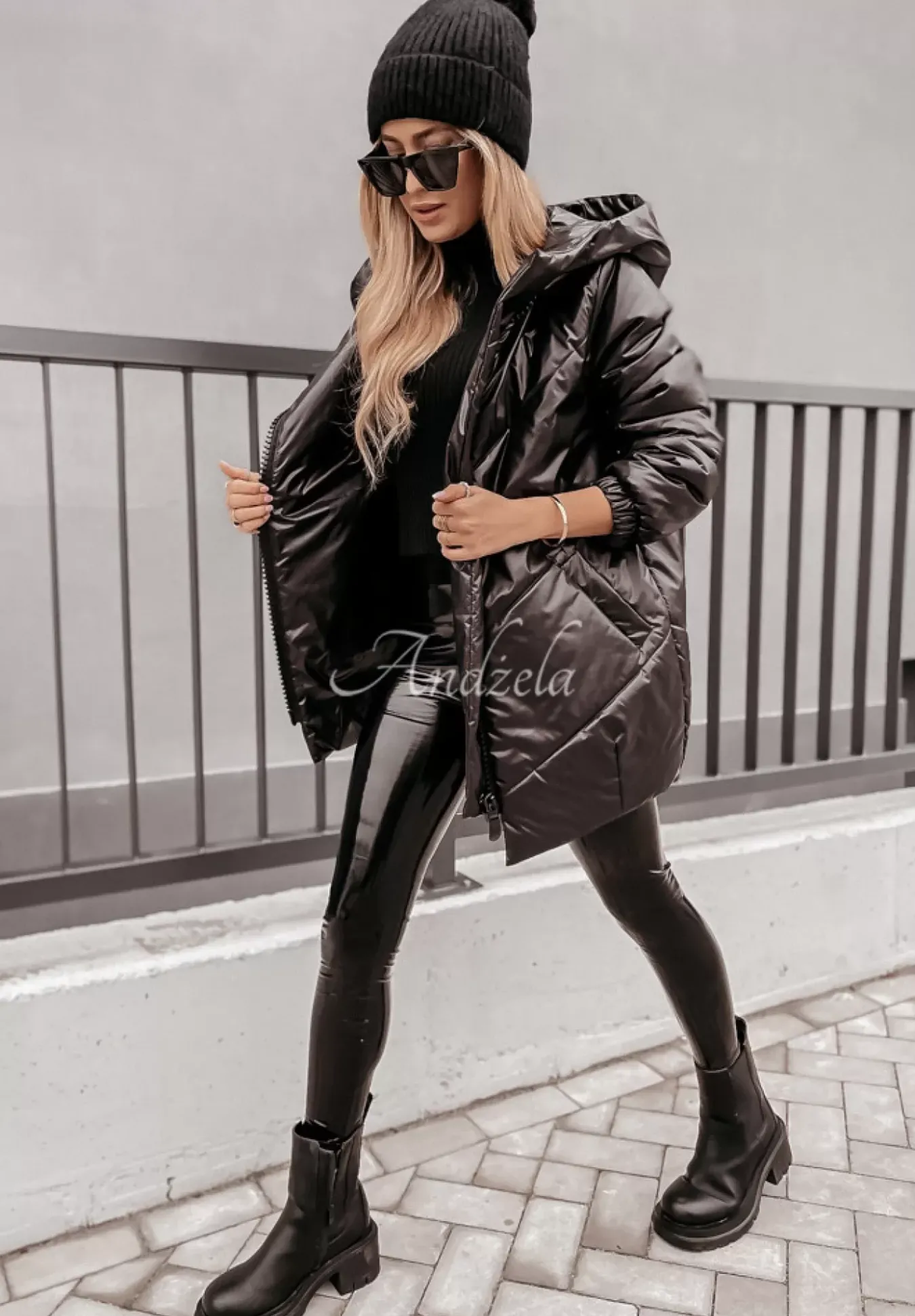 Pikowana Kurtka Oversize Rickerby Czarna