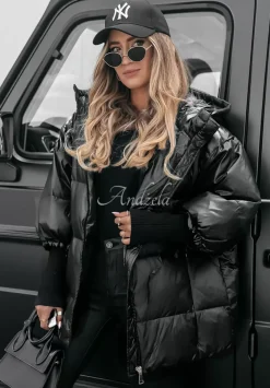 Pikowana Kurtka Oversize September Czarna