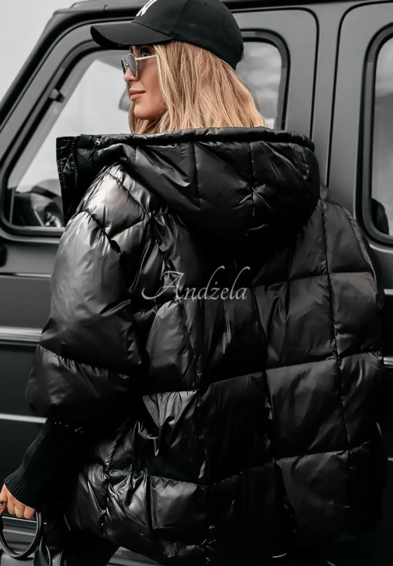 Pikowana Kurtka Oversize September Czarna