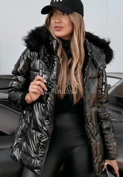 Pikowana Kurtka Z Futerkiem Ready For Snow Czarna